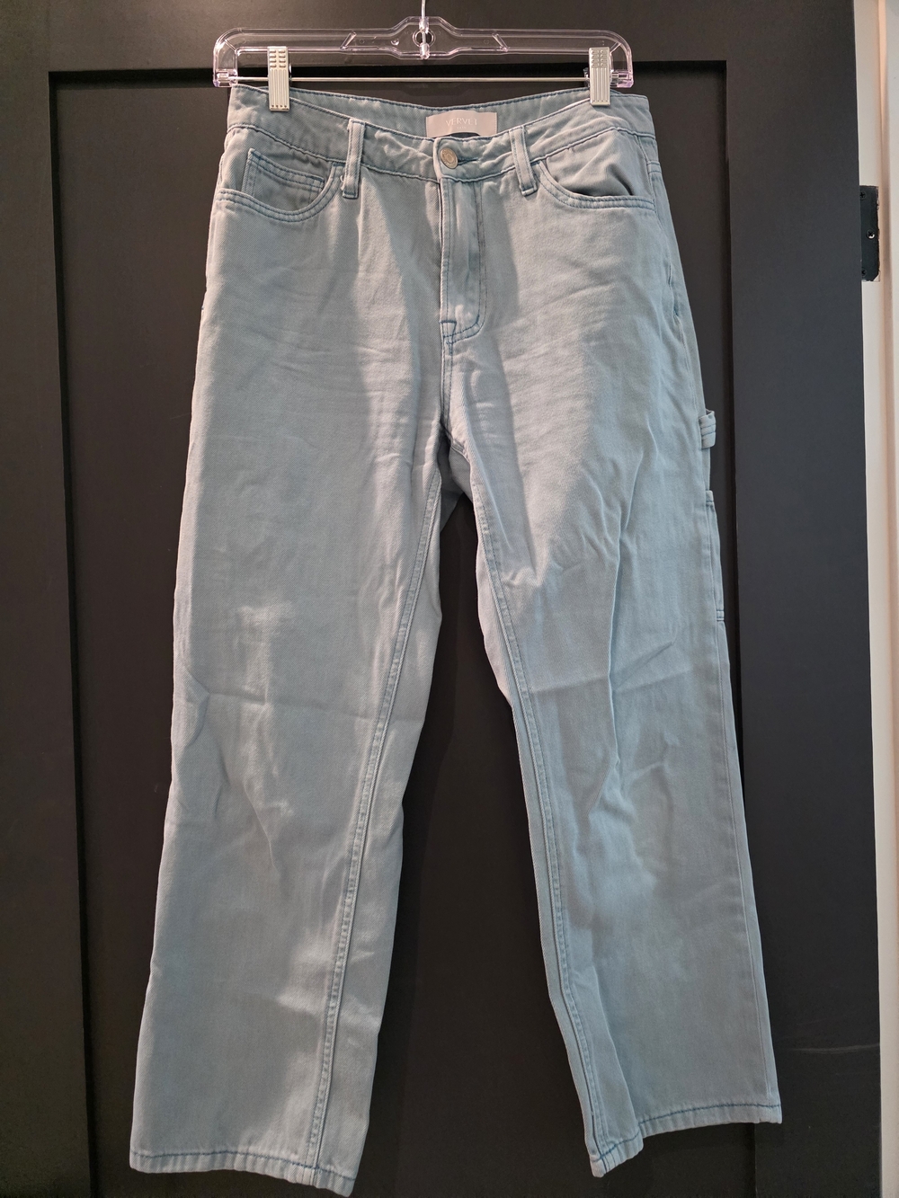Women's Light Blue Cropped Straight-Leg Jeans